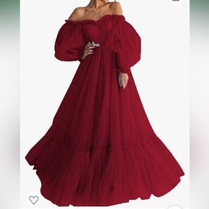 Red ball gown